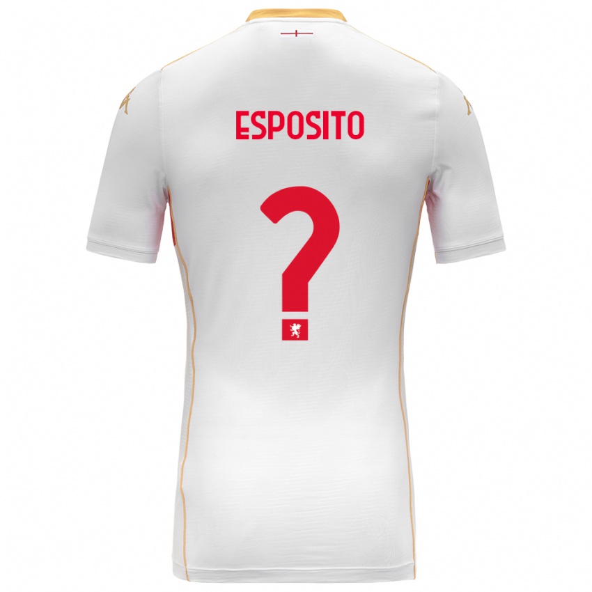 גברים Alessandro Esposito #0 לבן אדום הרחק ג'רזי 2025/26 חולצה קצרה