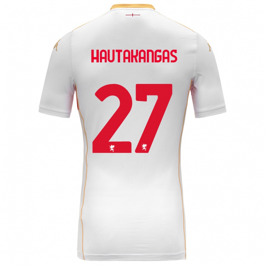 גברים Pietu Hautakangas #27 לבן אדום הרחק ג'רזי 2025/26 חולצה קצרה