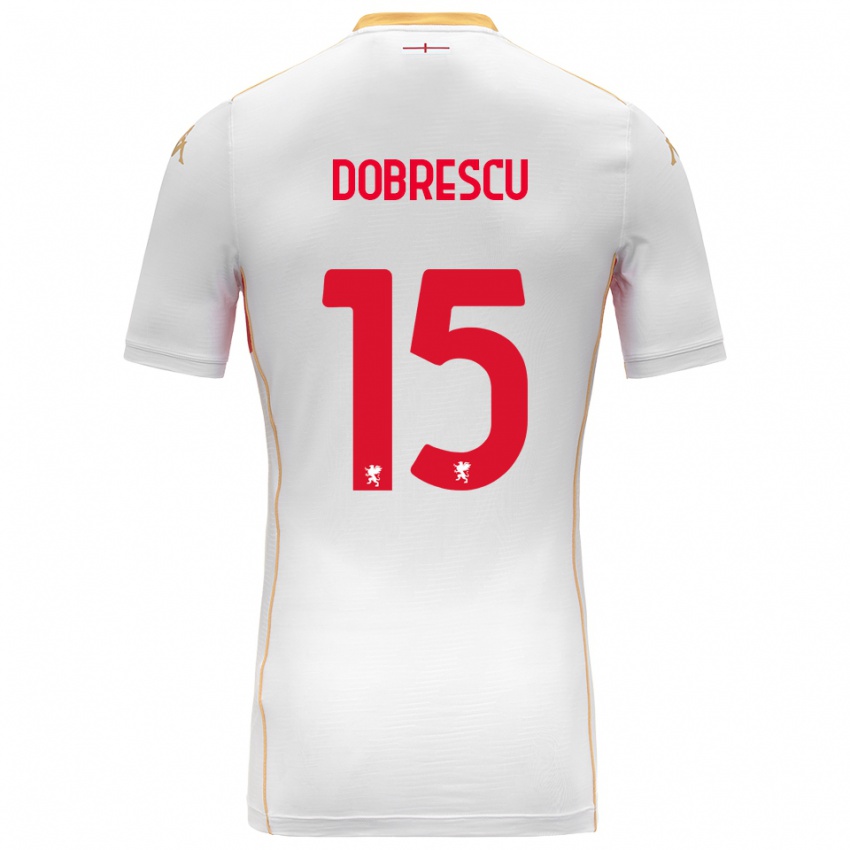 גברים Ianis Dobrescu #15 לבן אדום הרחק ג'רזי 2025/26 חולצה קצרה