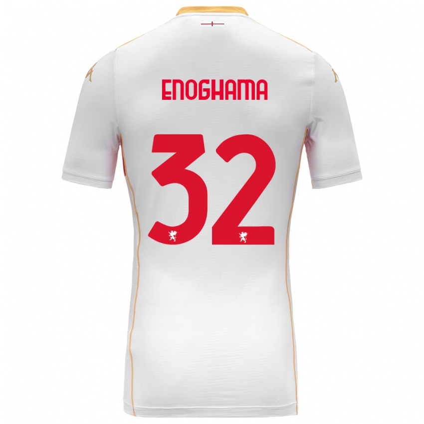 גברים Isaac Enoghama #32 לבן אדום הרחק ג'רזי 2025/26 חולצה קצרה