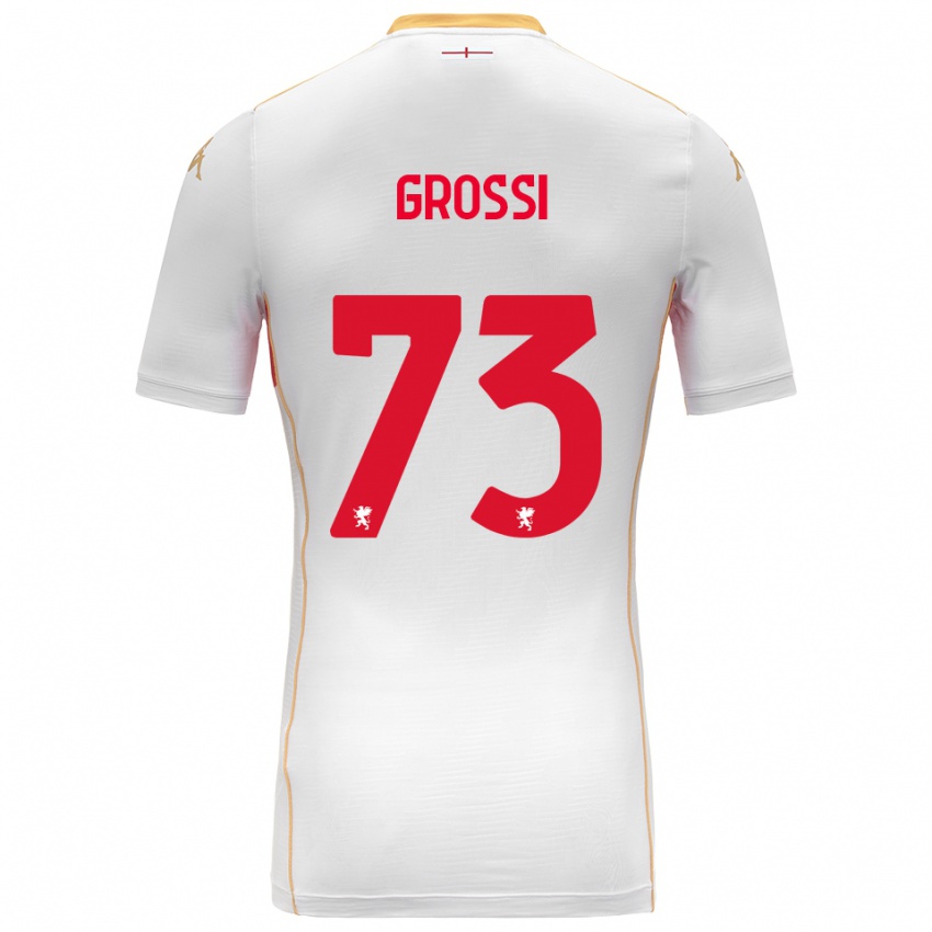 גברים Jacopo Grossi #73 לבן אדום הרחק ג'רזי 2025/26 חולצה קצרה