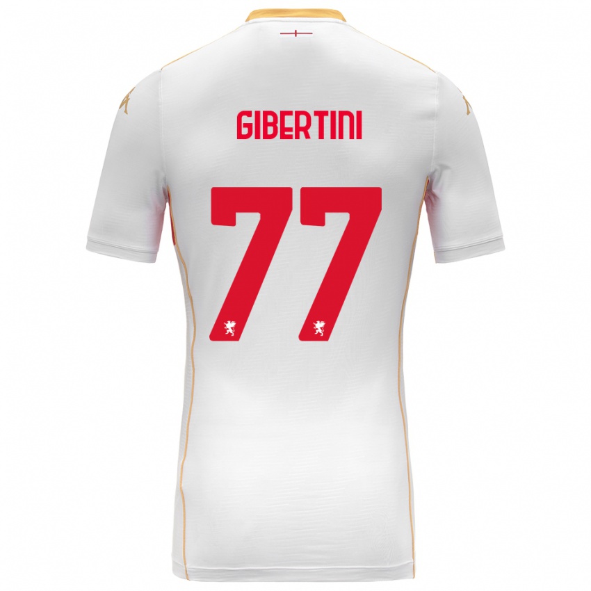 גברים Matteo Gibertini #77 לבן אדום הרחק ג'רזי 2025/26 חולצה קצרה