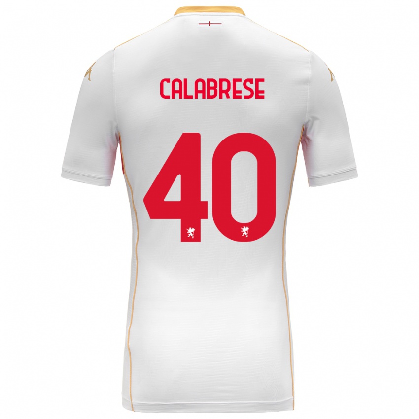גברים Filippo Calabrese #40 לבן אדום הרחק ג'רזי 2025/26 חולצה קצרה