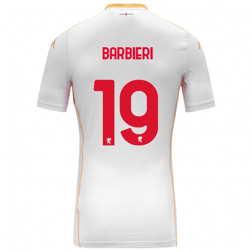 גברים Filippo Barbieri #19 לבן אדום הרחק ג'רזי 2025/26 חולצה קצרה