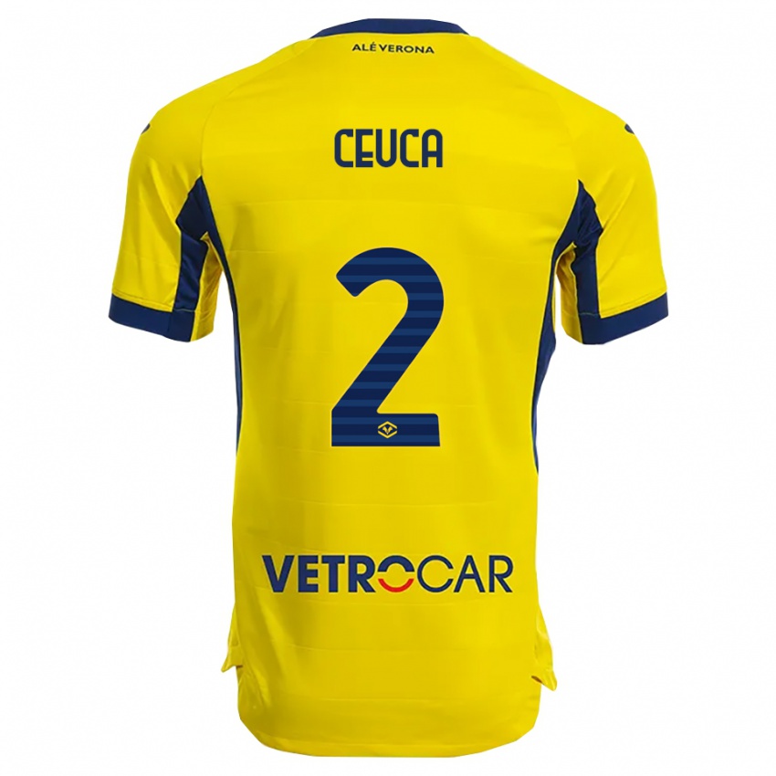 גברים Matei Ceuca #2 צהוב נייבי הרחק ג'רזי 2025/26 חולצה קצרה
