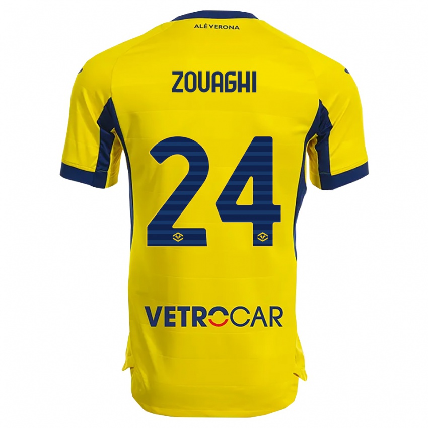 גברים Thomas Zouaghi #24 צהוב נייבי הרחק ג'רזי 2025/26 חולצה קצרה