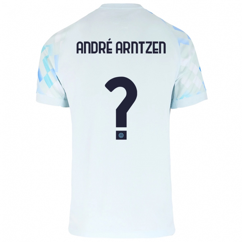 גברים Matheo André Arntzen #0 לבן כחול הרחק ג'רזי 2025/26 חולצה קצרה