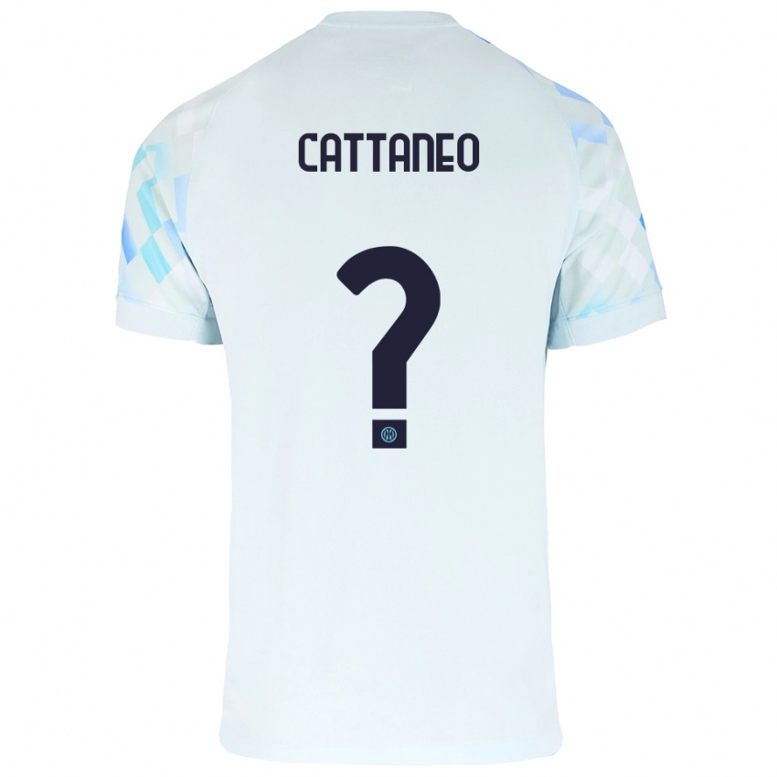 גברים Filippo Cattaneo #0 לבן כחול הרחק ג'רזי 2025/26 חולצה קצרה