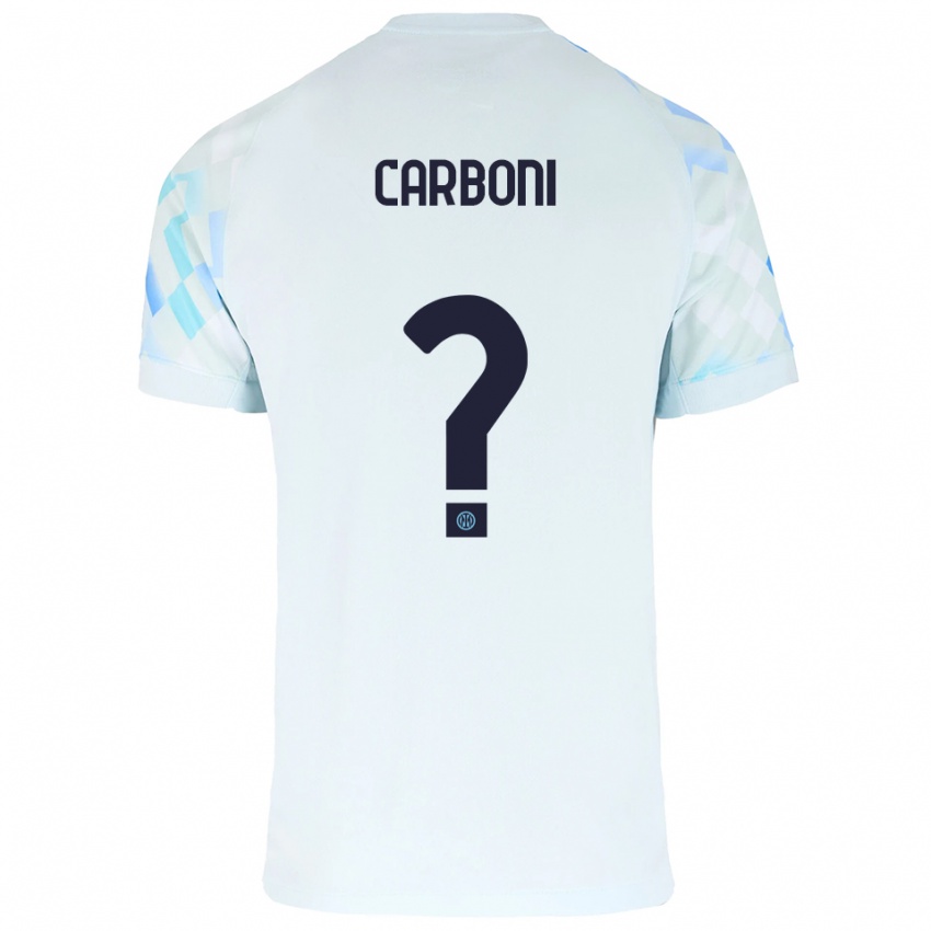 גברים Cristiano Carboni #0 לבן כחול הרחק ג'רזי 2025/26 חולצה קצרה