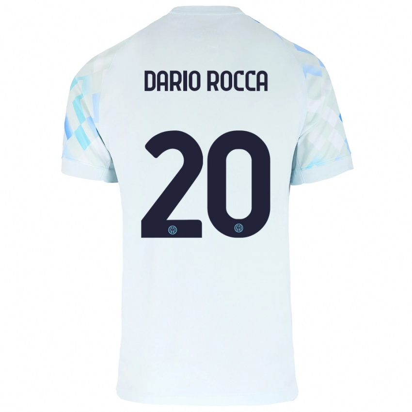 גברים Edoardo Dario Rocca #20 לבן כחול הרחק ג'רזי 2025/26 חולצה קצרה