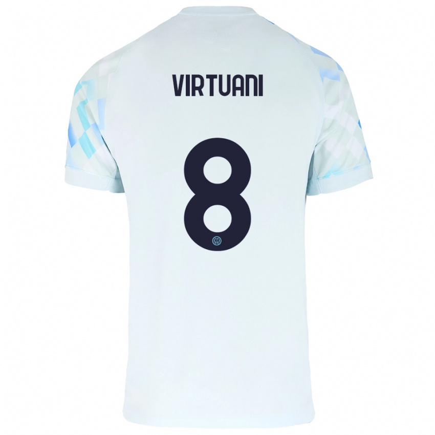 גברים Marco Virtuani #8 לבן כחול הרחק ג'רזי 2025/26 חולצה קצרה