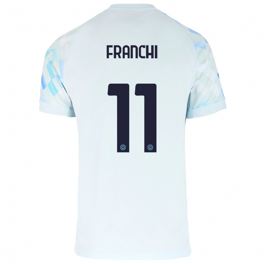 גברים Mirko Franchi #11 לבן כחול הרחק ג'רזי 2025/26 חולצה קצרה