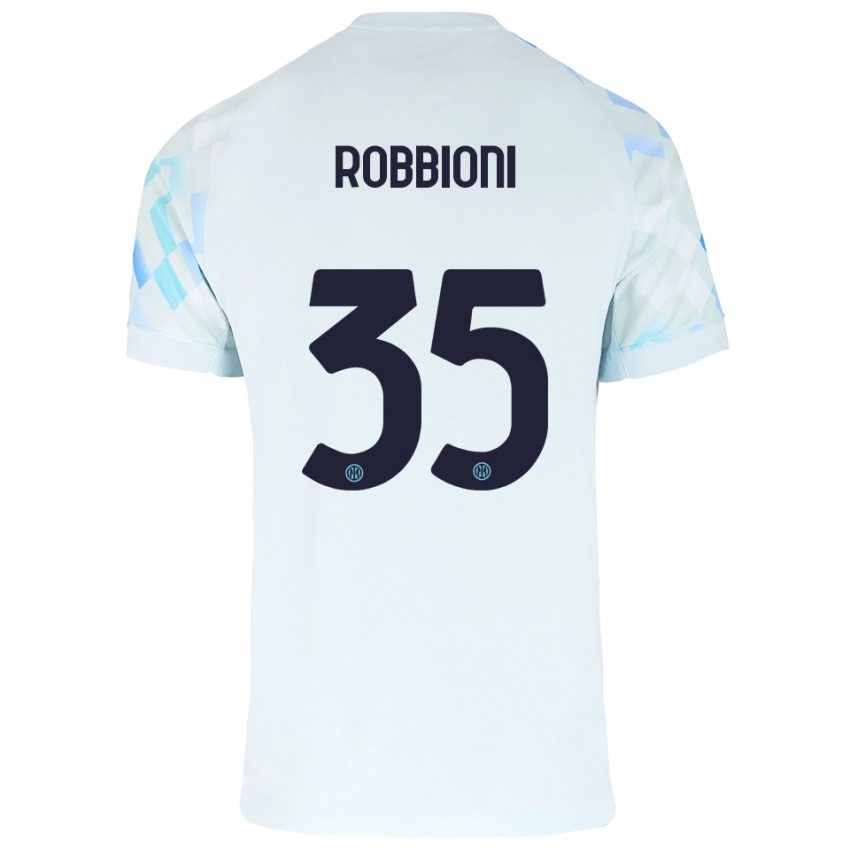 גברים Matilde Robbioni #35 לבן כחול הרחק ג'רזי 2025/26 חולצה קצרה