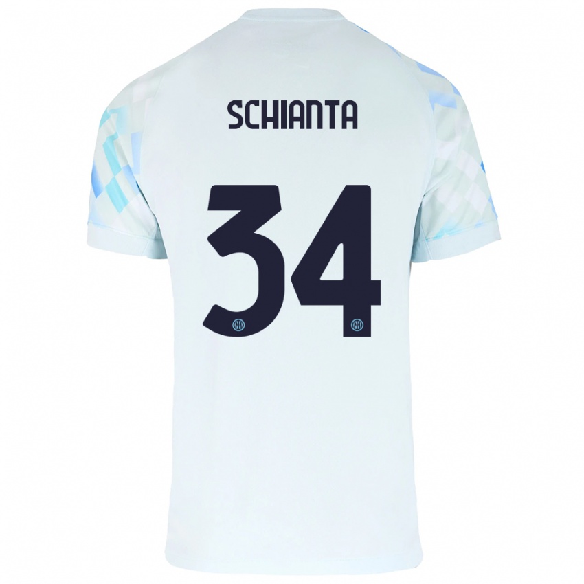 גברים Valentina Schianta #34 לבן כחול הרחק ג'רזי 2025/26 חולצה קצרה