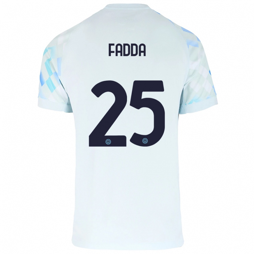גברים Paola Fadda #25 לבן כחול הרחק ג'רזי 2025/26 חולצה קצרה