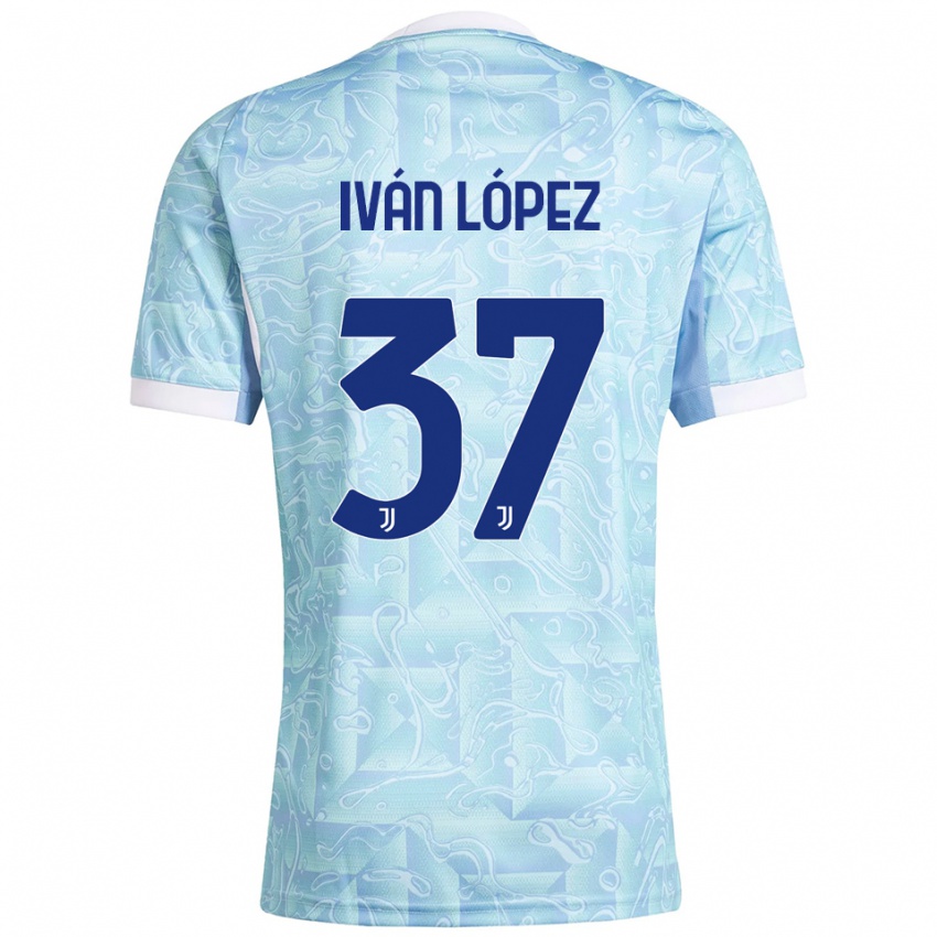 גברים Ivan Lopez Comellas #37 תכלת צהוב הרחק ג'רזי 2025/26 חולצה קצרה