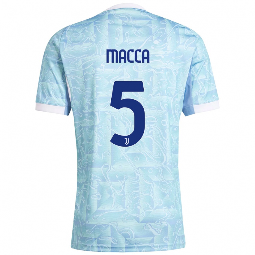 גברים Federico Macca #5 תכלת צהוב הרחק ג'רזי 2025/26 חולצה קצרה