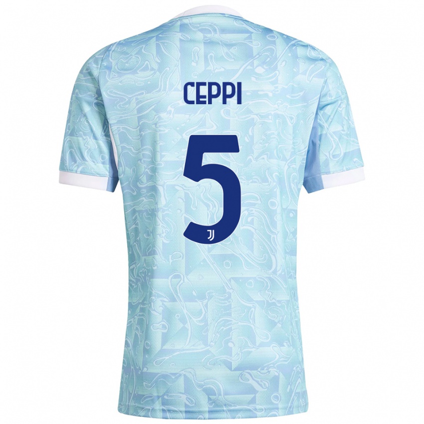 גברים Paolo Ceppi #5 תכלת צהוב הרחק ג'רזי 2025/26 חולצה קצרה