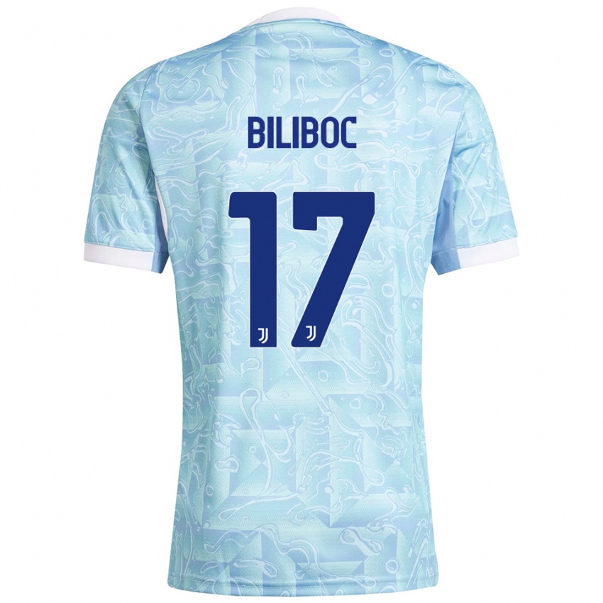 גברים Lorenzo Biliboc #17 תכלת צהוב הרחק ג'רזי 2025/26 חולצה קצרה