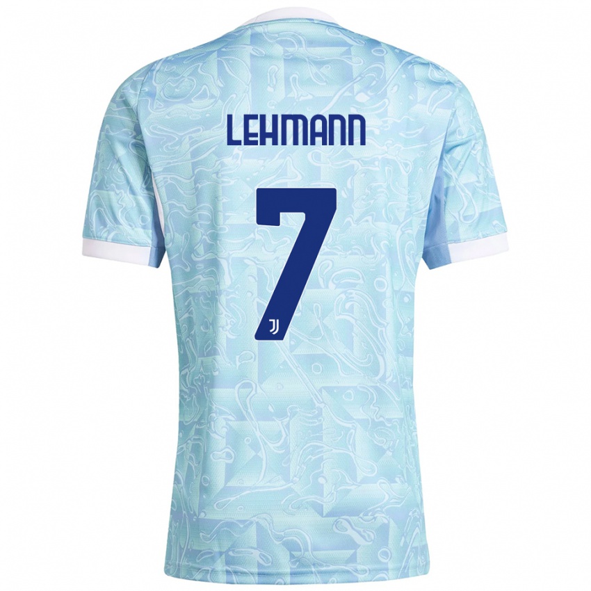 גברים Alisha Lehmann #7 תכלת צהוב הרחק ג'רזי 2025/26 חולצה קצרה
