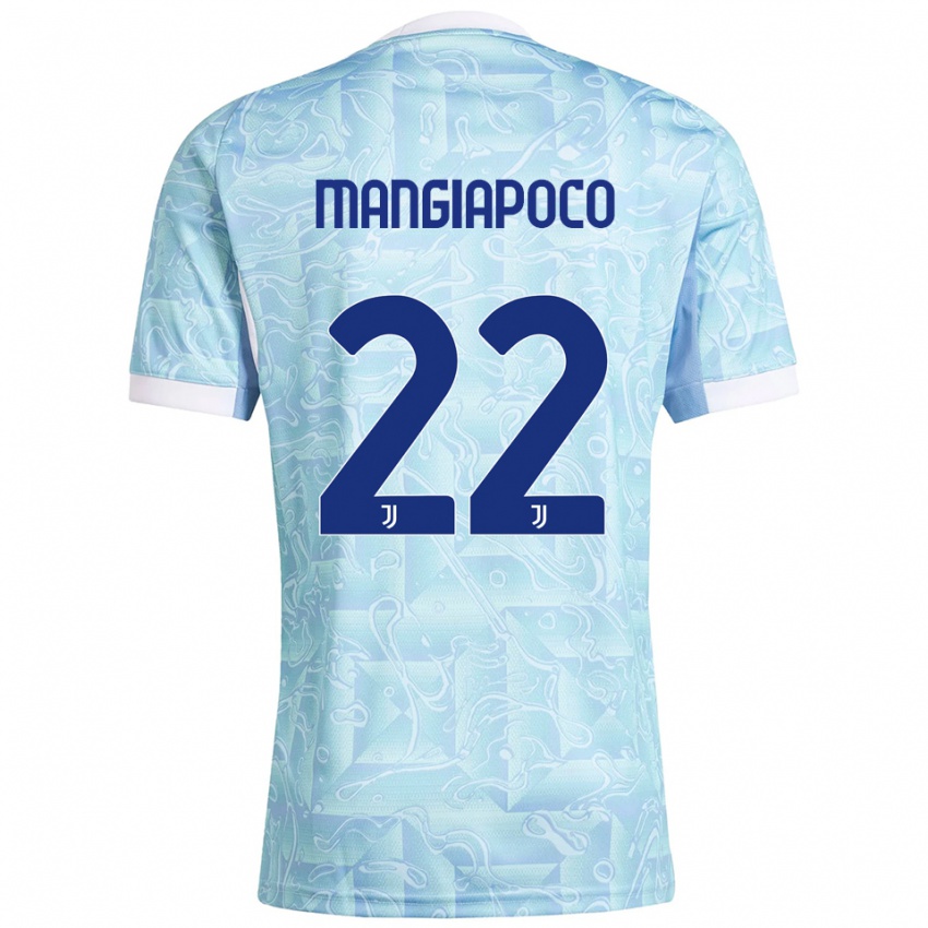 גברים Stefano Mangiapoco #22 תכלת צהוב הרחק ג'רזי 2025/26 חולצה קצרה
