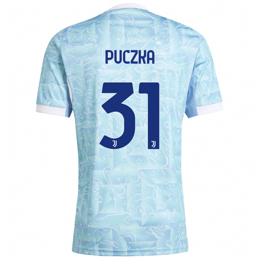 גברים David Puczka #31 תכלת צהוב הרחק ג'רזי 2025/26 חולצה קצרה