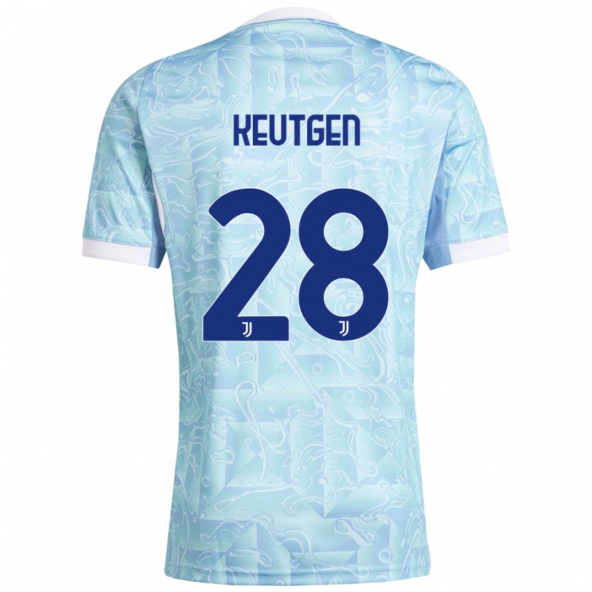 גברים Enzo Keutgen #28 תכלת צהוב הרחק ג'רזי 2025/26 חולצה קצרה