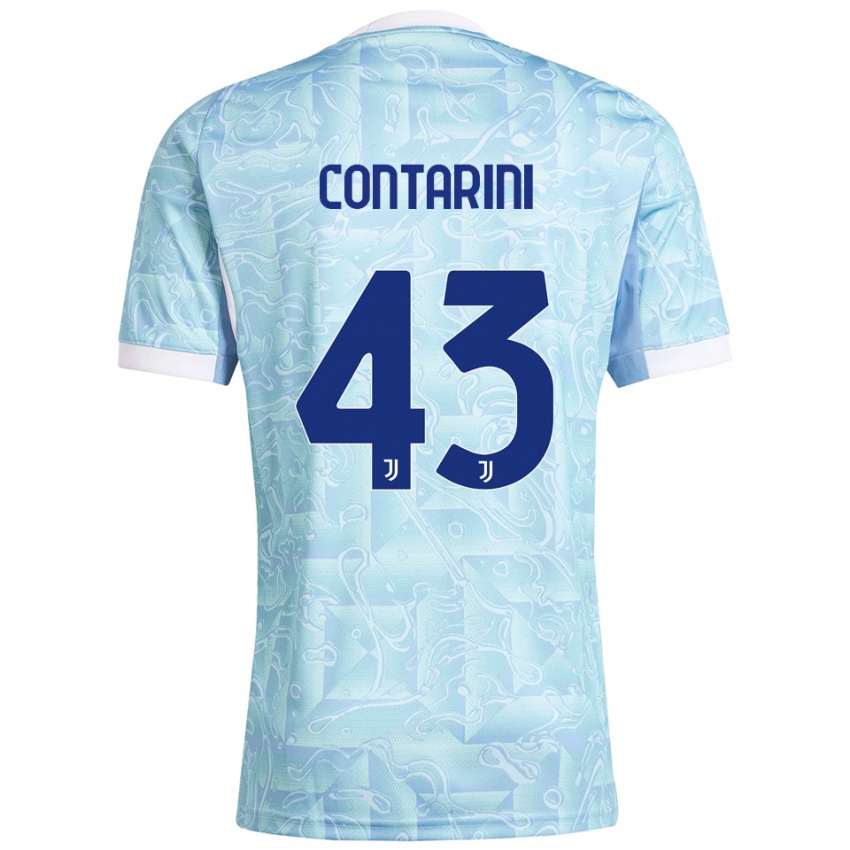 גברים Jacopo Contarini #43 תכלת צהוב הרחק ג'רזי 2025/26 חולצה קצרה