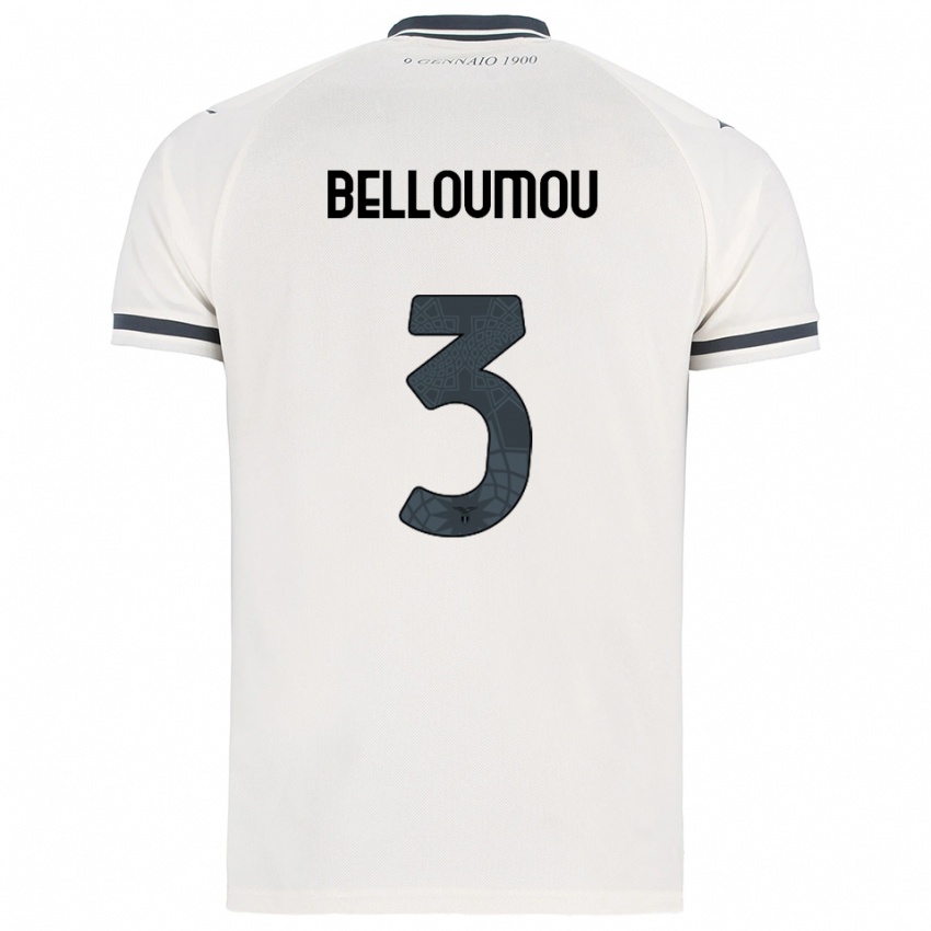 גברים Inès Belloumou #3 לבן נייבי הרחק ג'רזי 2025/26 חולצה קצרה