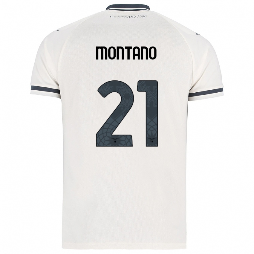 גברים Tommaso Montano #21 לבן נייבי הרחק ג'רזי 2025/26 חולצה קצרה