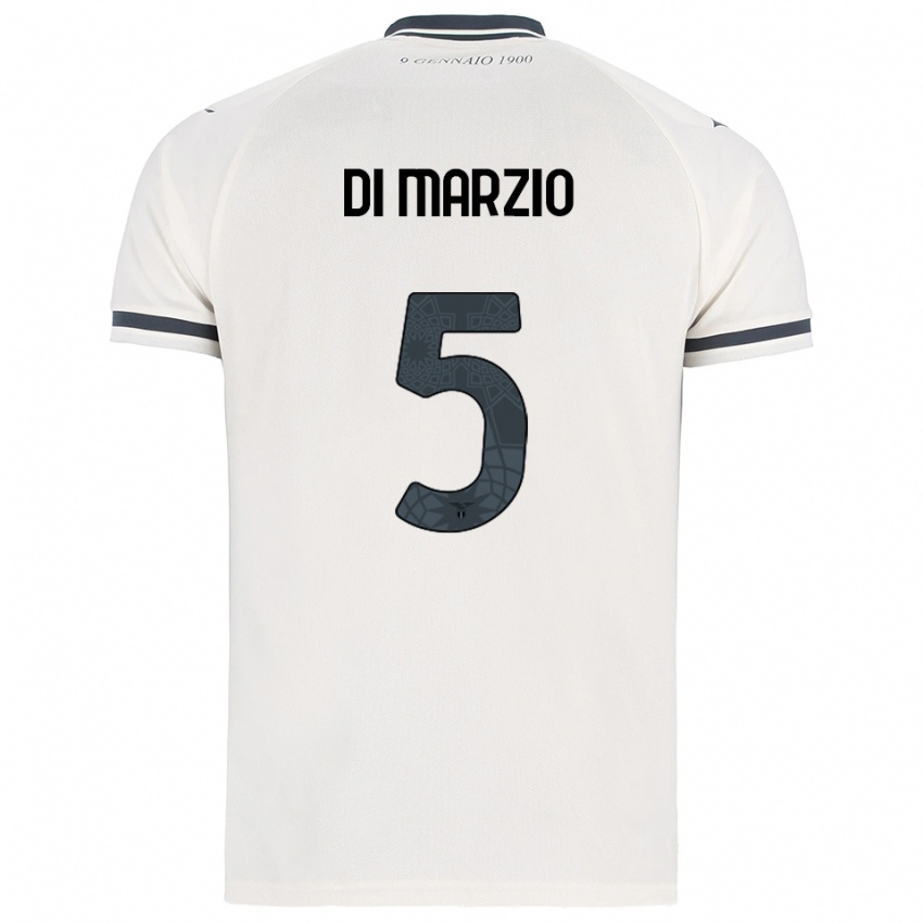 גברים Flavio Di Marzio #5 לבן נייבי הרחק ג'רזי 2025/26 חולצה קצרה