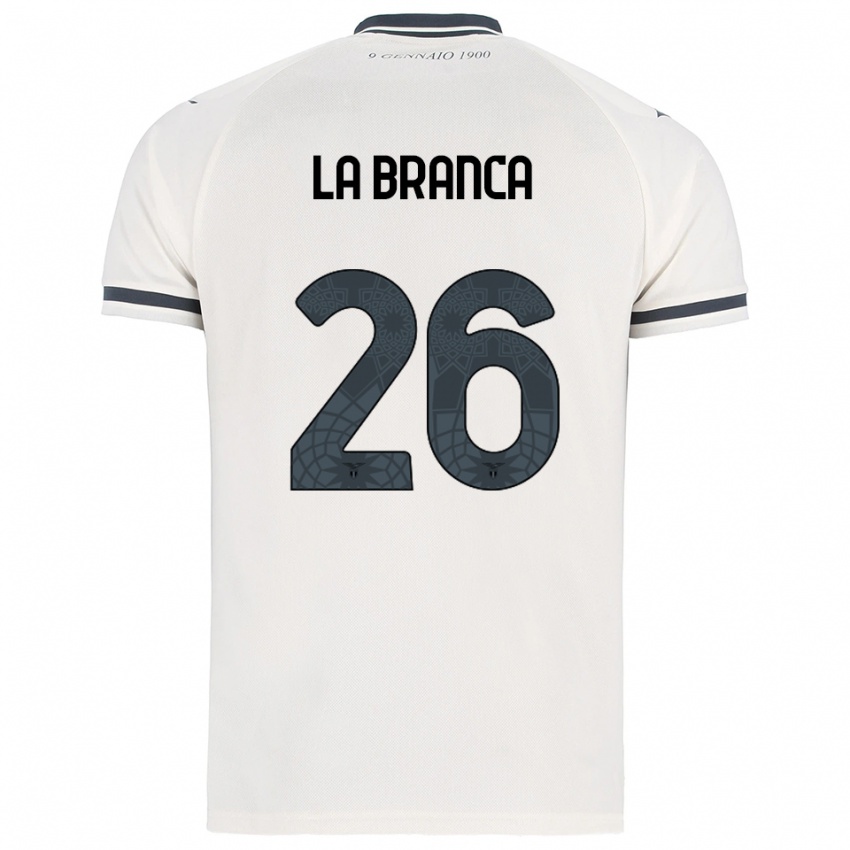 גברים Ruggero La Branca #26 לבן נייבי הרחק ג'רזי 2025/26 חולצה קצרה