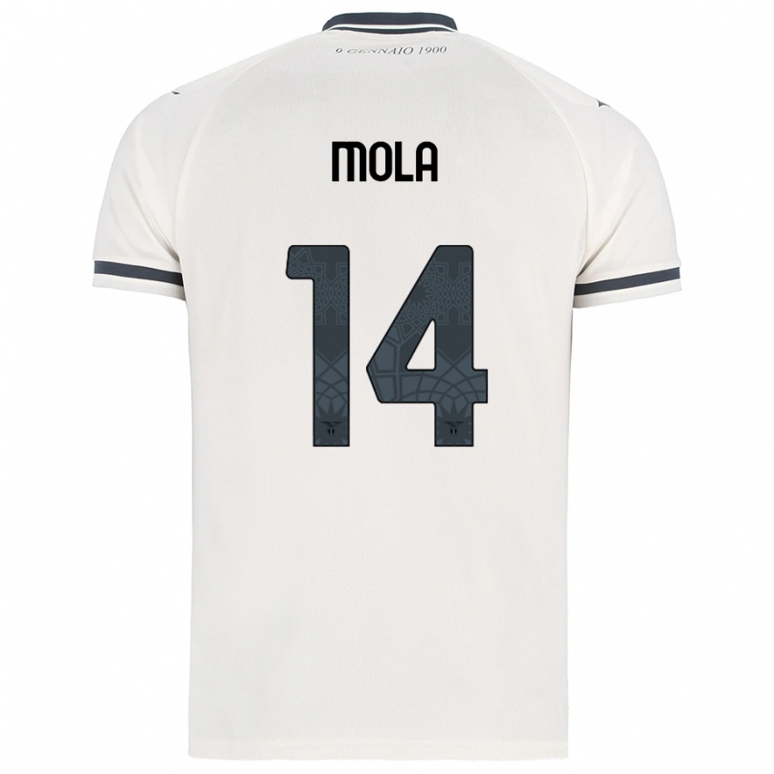 גברים Tommaso Mola #14 לבן נייבי הרחק ג'רזי 2025/26 חולצה קצרה