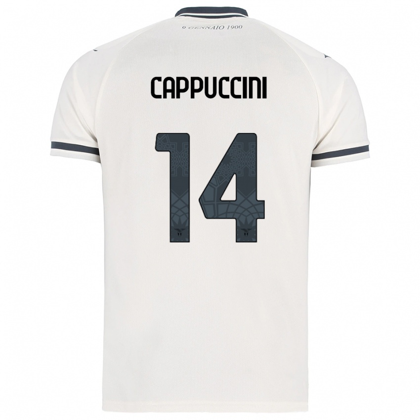 גברים Samuele Cappuccini #14 לבן נייבי הרחק ג'רזי 2025/26 חולצה קצרה
