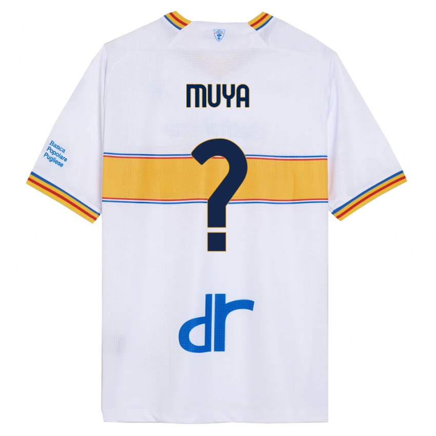 גברים Mattia Muya #0 לבן צהוב הרחק ג'רזי 2025/26 חולצה קצרה