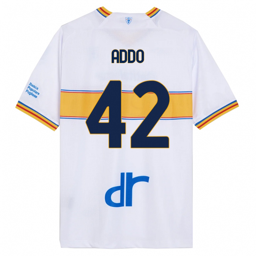 גברים Vernon Addo #42 לבן צהוב הרחק ג'רזי 2025/26 חולצה קצרה