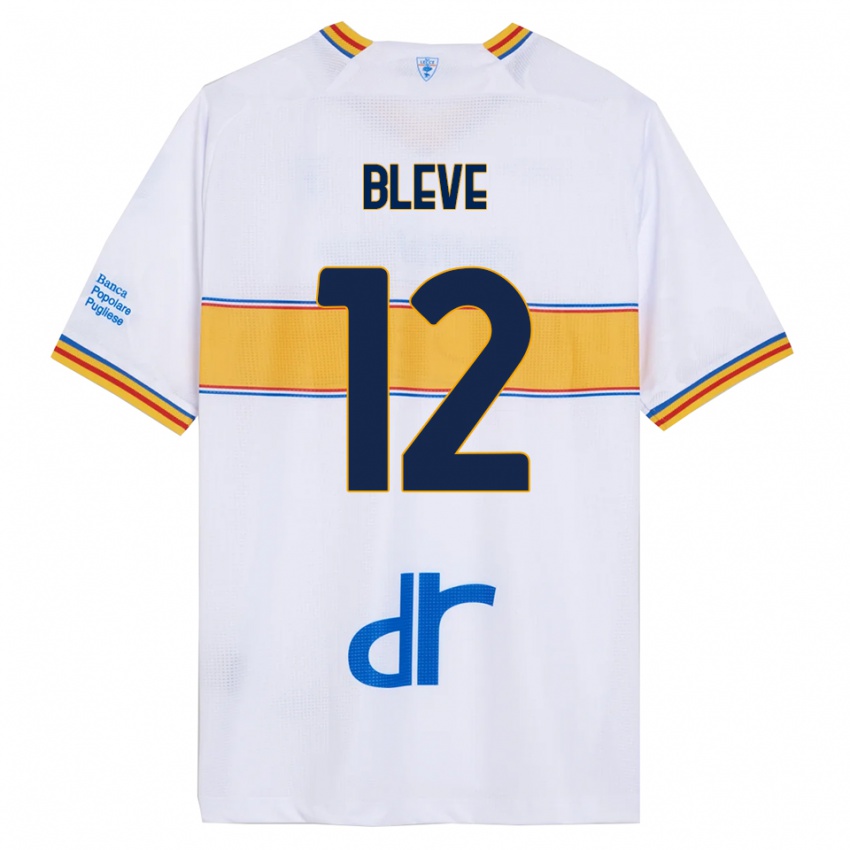 גברים Daniele Bleve #12 לבן צהוב הרחק ג'רזי 2025/26 חולצה קצרה