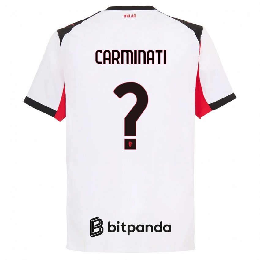 גברים Diego Carminati #0 לבן שחור הרחק ג'רזי 2025/26 חולצה קצרה