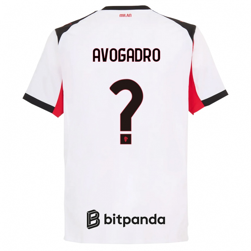 גברים Pietro Avogadro #0 לבן שחור הרחק ג'רזי 2025/26 חולצה קצרה
