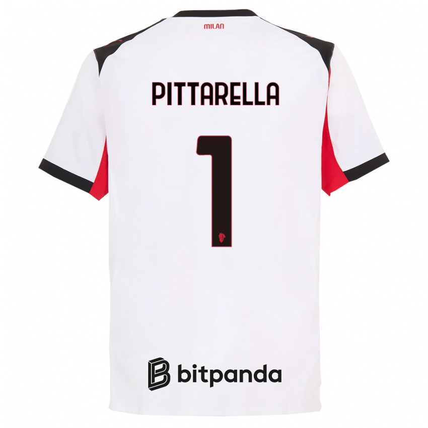 גברים Matteo Pittarella #1 לבן שחור הרחק ג'רזי 2025/26 חולצה קצרה