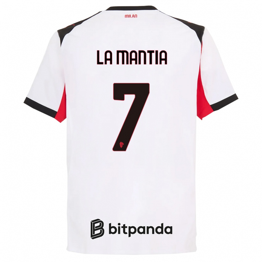 גברים Simon La Mantia #7 לבן שחור הרחק ג'רזי 2025/26 חולצה קצרה