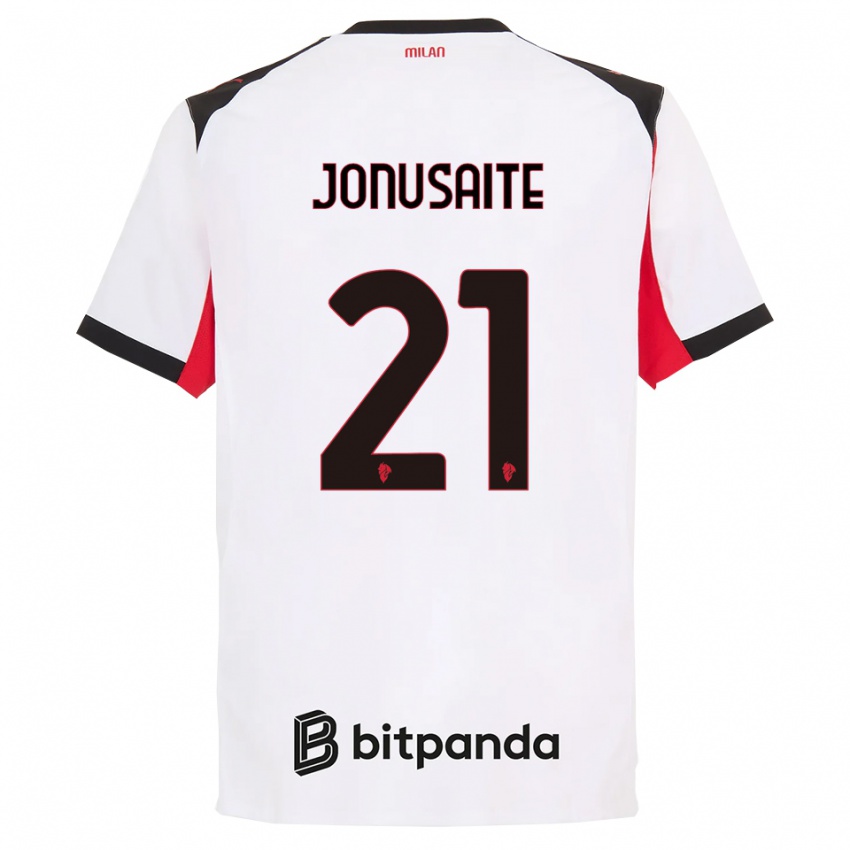 גברים Rimantė Jonušaitė #21 לבן שחור הרחק ג'רזי 2025/26 חולצה קצרה