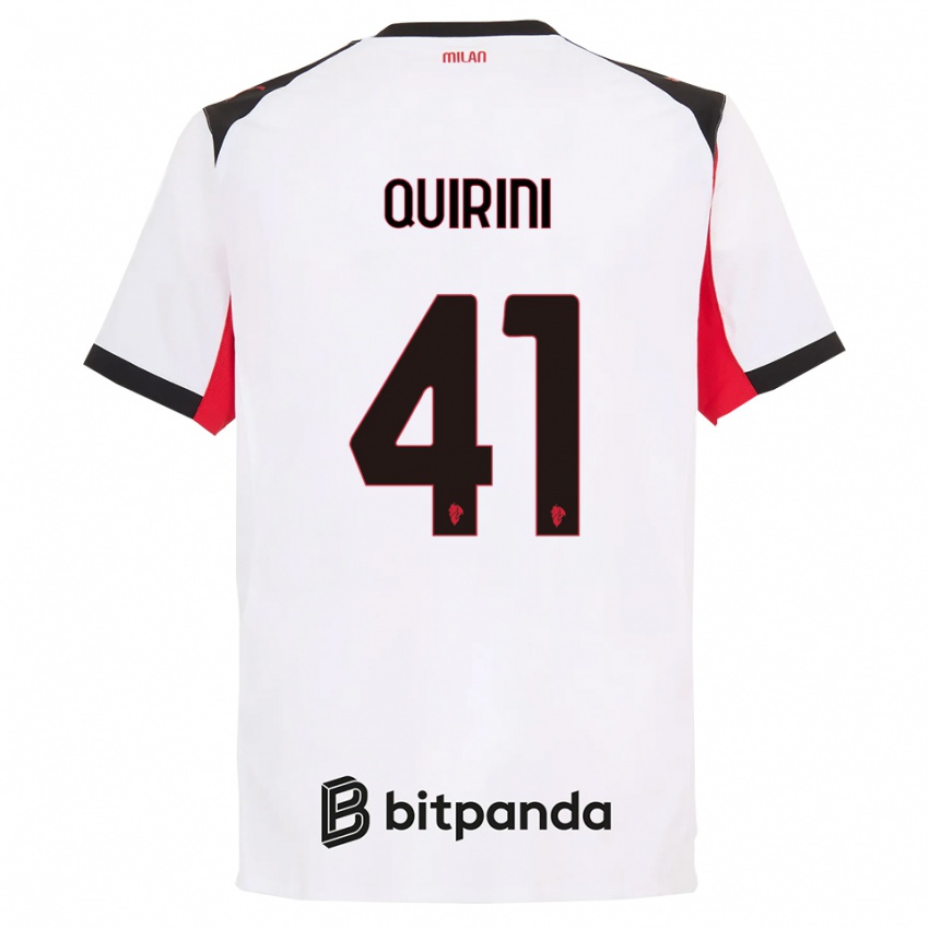 גברים Ettore Quirini #41 לבן שחור הרחק ג'רזי 2025/26 חולצה קצרה