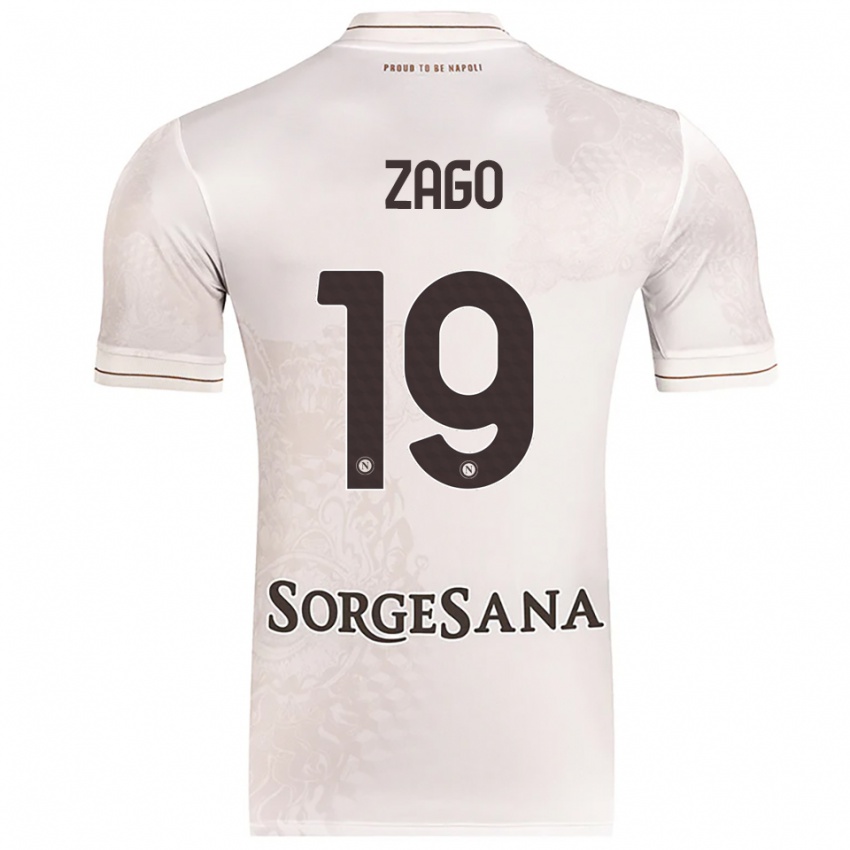 גברים Gabriele Zago #19 שמפניה חום הרחק ג'רזי 2025/26 חולצה קצרה