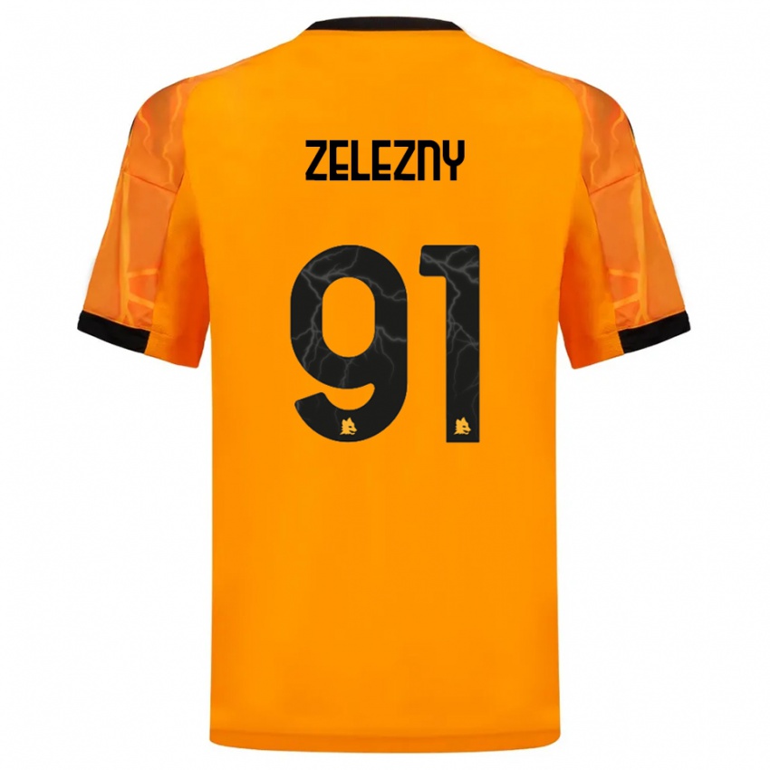 גברים הדוסלאו דומיניק ז׳לזני #91 כתום שחור הרחק ג'רזי 2025/26 חולצה קצרה