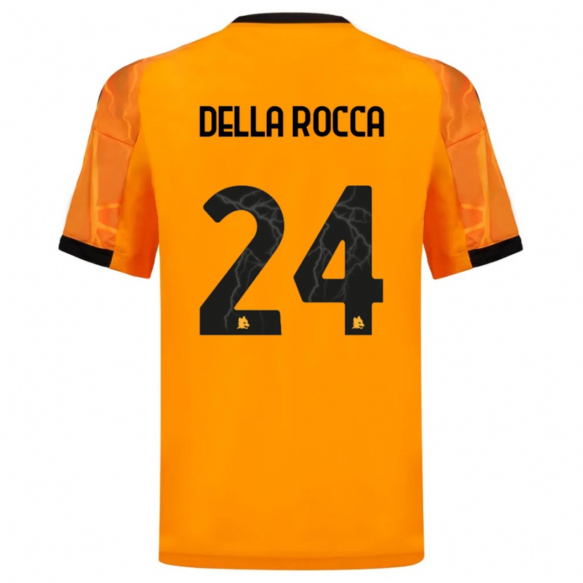 גברים Mattia Della Rocca #24 כתום שחור הרחק ג'רזי 2025/26 חולצה קצרה