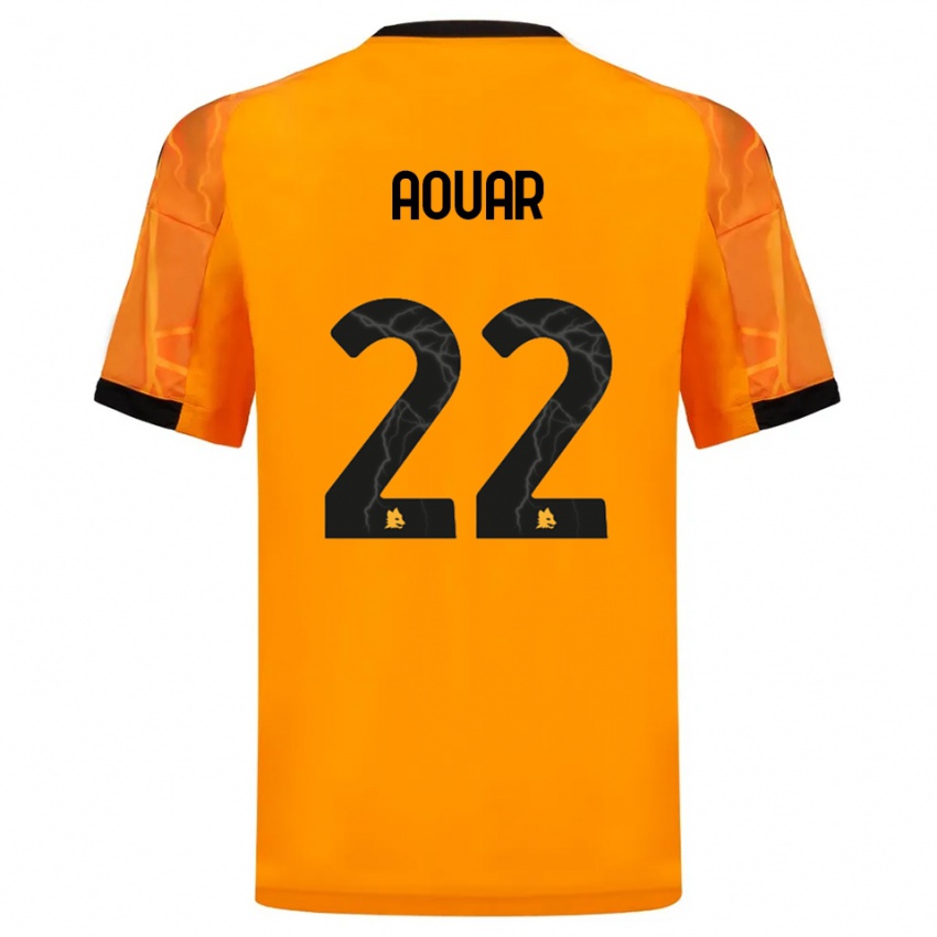 גברים הוסם אאואר #22 כתום שחור הרחק ג'רזי 2025/26 חולצה קצרה