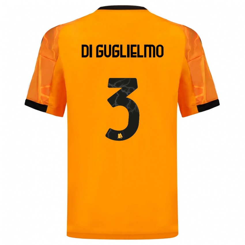 גברים Lucia Di Guglielmo #3 כתום שחור הרחק ג'רזי 2025/26 חולצה קצרה