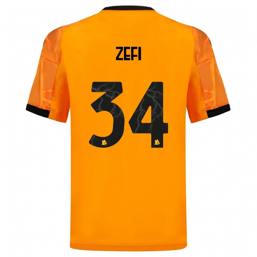 גברים קווין זפי #34 כתום שחור הרחק ג'רזי 2025/26 חולצה קצרה