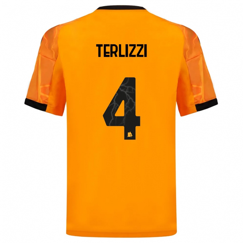 גברים Federico Terlizzi #4 כתום שחור הרחק ג'רזי 2025/26 חולצה קצרה